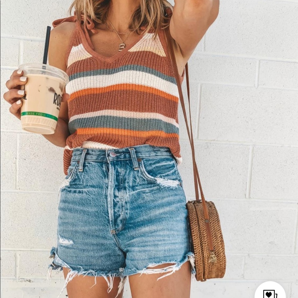 Striped Grandfield Tie-Strap Sweater Tank